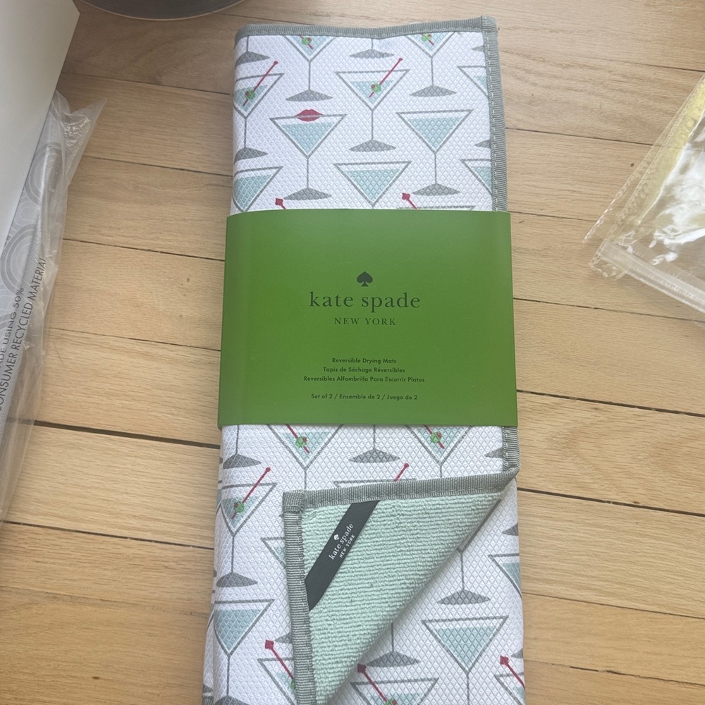 ♠️Kate Spade martini 🍸 print reversible Drying Mats